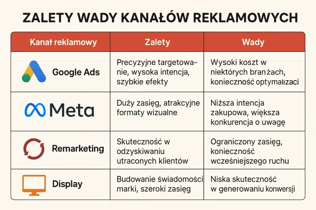 wady i zalety kanałów reklamowych